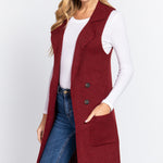 Sleeveless Long Sweater Vest