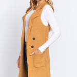 Sleeveless Long Sweater Vest