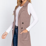 Sleeveless Long Sweater Vest