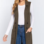 Sleeveless Long Sweater Vest