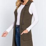 Sleeveless Long Sweater Vest