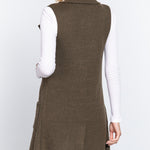 Sleeveless Long Sweater Vest