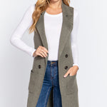 Sleeveless Long Sweater Vest