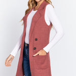 Sleeveless Long Sweater Vest