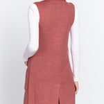 Sleeveless Long Sweater Vest