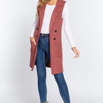 Sleeveless Long Sweater Vest