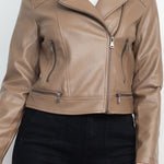 Zippered Notch Lapel Rider Jacket