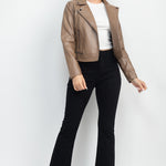 Zippered Notch Lapel Rider Jacket