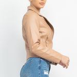 Zippered Notch Lapel Rider Jacket