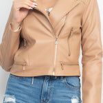 Zippered Notch Lapel Rider Jacket