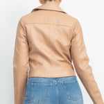 Zippered Notch Lapel Rider Jacket