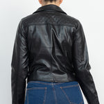 Zippered Notch Lapel Rider Jacket