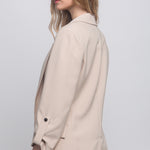 Woven Solid 3/4 Sleeve Blazer