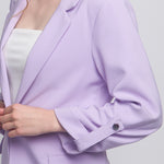 Woven Solid 3/4 Sleeve Blazer