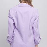 Woven Solid 3/4 Sleeve Blazer
