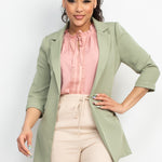 Open Front Notch Solid Jacket
