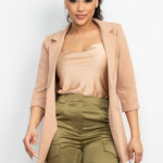 Open Front Notch Solid Jacket
