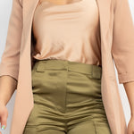Open Front Notch Solid Jacket