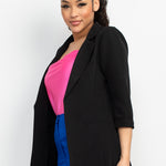 Open Front Notch Solid Jacket