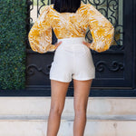 Woven Print Top Fashion Romper