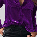 Button Up Collared Shirt with Breast Pockets