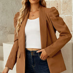 Puff Sleeve Shawl Collar Blazer