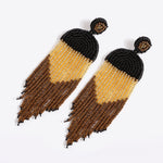 Beaded Fringe Dangle Earrings