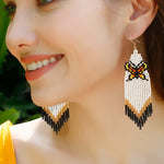 Butterfly Beaded Dangle Earrings