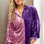 BiBi Contrast Button Up Long Sleeve Shirt