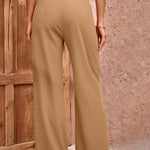 Pleated Detail Straight Leg Pants