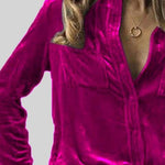 Button Up Collared Shirt with Breast Pockets