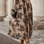 Embroidered High Waist Maxi Skirt