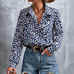Printed Button Down Long Sleeve Shirt