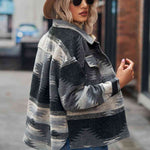 Printed Collared Neck Jacket