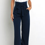 Tie Front Paperbag Wide Leg Pants