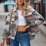Printed Collared Neck Jacket
