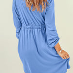 Button Down Long Sleeve Dress with Pockets