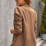 Pre- Order Lapel Collar Button Pocket Blazer
