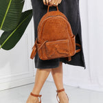 SHOMICO Certainly Chic Faux Leather Woven Backpack