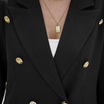 Double-Breasted Lapel Collar Long Sleeve Blazer