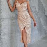 Pre-Order Spaghetti Strap Ruched Wrap Dress