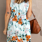 Printed Button Down Sleeveless Dress