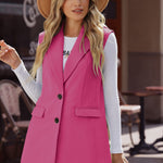 Longline Blazer Vest with Pockets