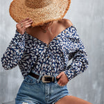Printed Button Down Long Sleeve Shirt