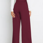 Tie Front Paperbag Wide Leg Pants