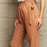 Tie Waist Cropped Pants