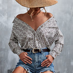 Printed Button Down Long Sleeve Shirt
