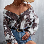 Printed Button Down Long Sleeve Shirt