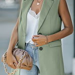 Longline Blazer Vest with Pockets