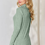 Basic Bae Full Size Ribbed Mock Neck Long Sleeve T-Shirt